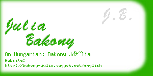 julia bakony business card